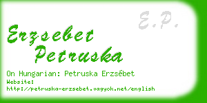 erzsebet petruska business card