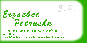 erzsebet petruska business card